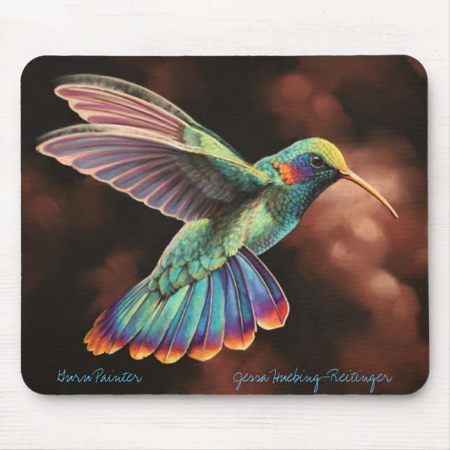 Rainbow Hummingbird Mousepad (Front)