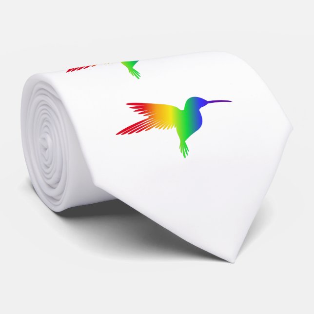 Rainbow Hummingbird Tie (Rolled)