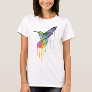 Rainbow Hummingbird Watercolor Shirt