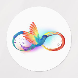 Rainbow Hummingbird with Infinity symbol