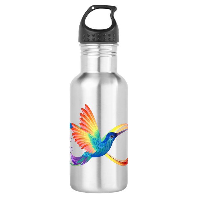 Rainbow Hummingbird with Infinity symbol 532 Ml Water Bottle (Front)