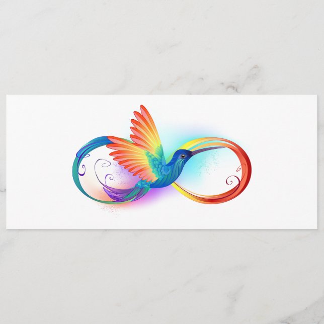 Rainbow Hummingbird with Infinity symbol Advice Card (Front)