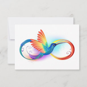 Rainbow Hummingbird with Infinity symbol Advice Card
