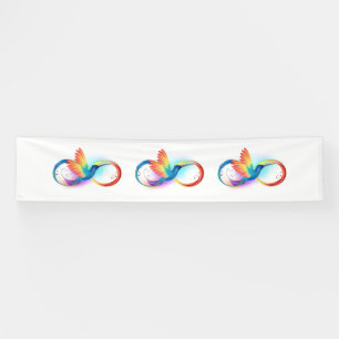 Rainbow Hummingbird with Infinity symbol Banner