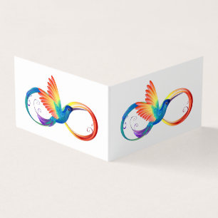 Rainbow Hummingbird with Infinity symbol Business Card