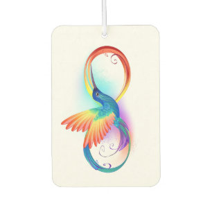 Rainbow Hummingbird with Infinity symbol Car Air Freshener