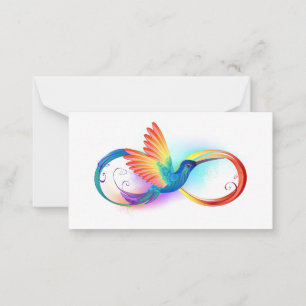 Rainbow Hummingbird with Infinity symbol Card