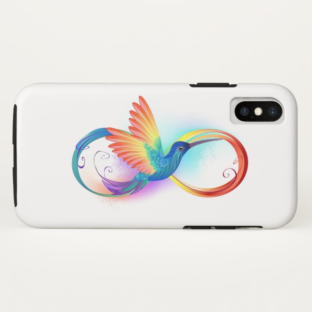 Rainbow Hummingbird with Infinity symbol Case-Mate iPhone Case (Back (Horizontal))