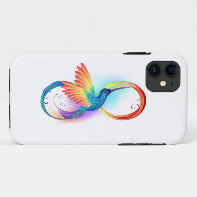 Rainbow Hummingbird with Infinity symbol Case-Mate iPhone Case (Back (Horizontal))