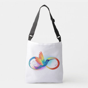 Rainbow Hummingbird with Infinity symbol Crossbody Bag