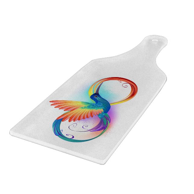 Rainbow Hummingbird with Infinity symbol Cutting Board (Corner)