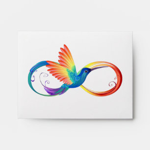 Rainbow Hummingbird with Infinity symbol Envelope