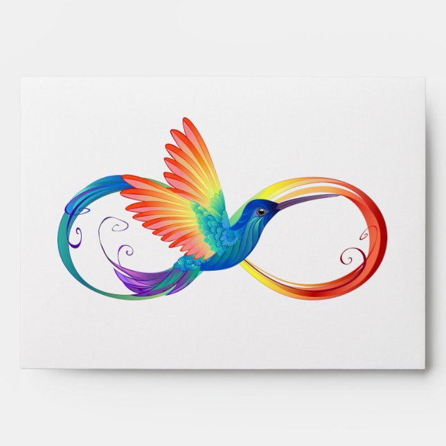 Rainbow Hummingbird with Infinity symbol Envelope (Front)