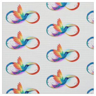 Rainbow Hummingbird with Infinity symbol Fabric