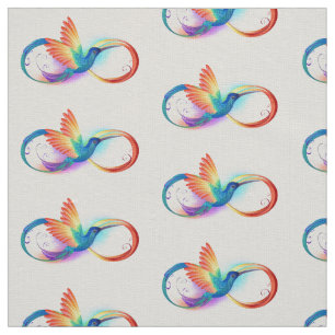 Rainbow Hummingbird with Infinity symbol Fabric
