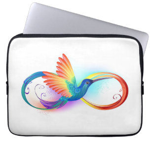 Rainbow Hummingbird with Infinity symbol Laptop Sleeve