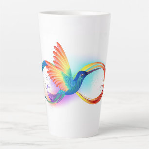 Rainbow Hummingbird with Infinity symbol Latte Mug