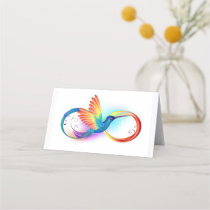 Rainbow Hummingbird with Infinity symbol Loyalty Card