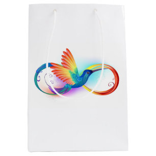 Rainbow Hummingbird with Infinity symbol Medium Gift Bag