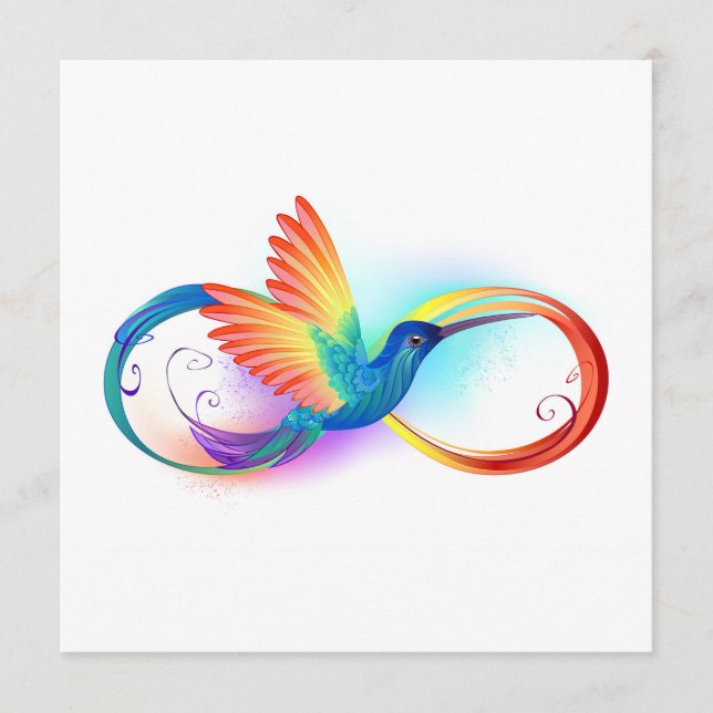 Rainbow Hummingbird with Infinity symbol Menu (Front)