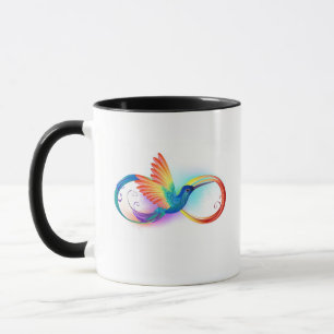 Rainbow Hummingbird with Infinity symbol Mug