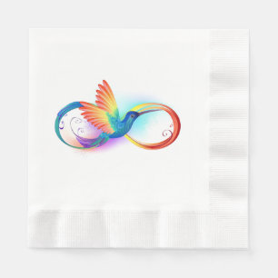 Rainbow Hummingbird with Infinity symbol Napkin