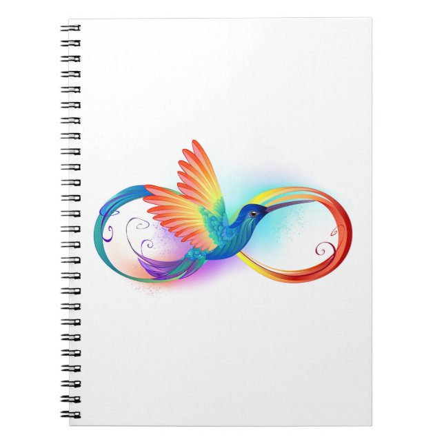Rainbow Hummingbird with Infinity symbol Notebook (Front)