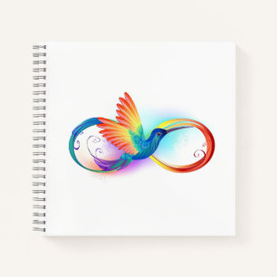 Rainbow Hummingbird with Infinity symbol Notebook