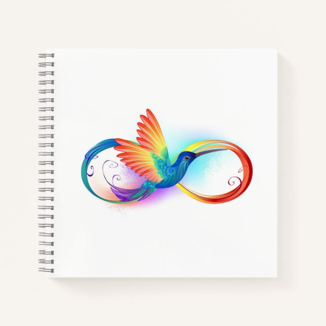 Rainbow Hummingbird with Infinity symbol Notebook (Front)