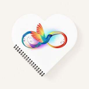 Rainbow Hummingbird with Infinity symbol Notebook
