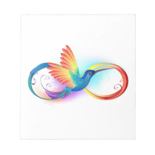 Rainbow Hummingbird with Infinity symbol Notepad