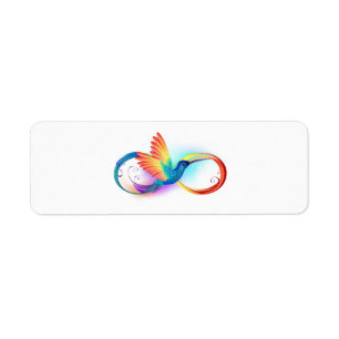 Rainbow Hummingbird with Infinity symbol Return Address Label