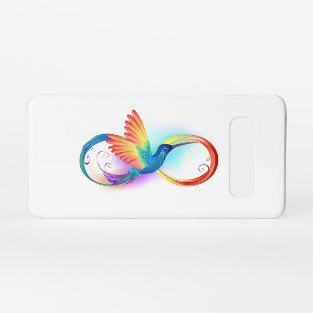 Rainbow Hummingbird with Infinity symbol Samsung Galaxy Case (Back Horizontal)