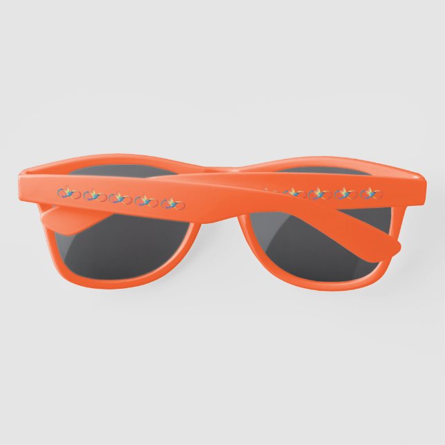 Rainbow Hummingbird with Infinity symbol Sunglasses (Back)