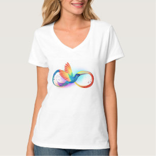 Rainbow Hummingbird with Infinity symbol T-Shirt