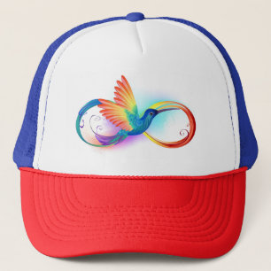 Rainbow Hummingbird with Infinity symbol Trucker Hat