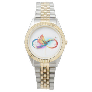 Rainbow Hummingbird with Infinity symbol Watch