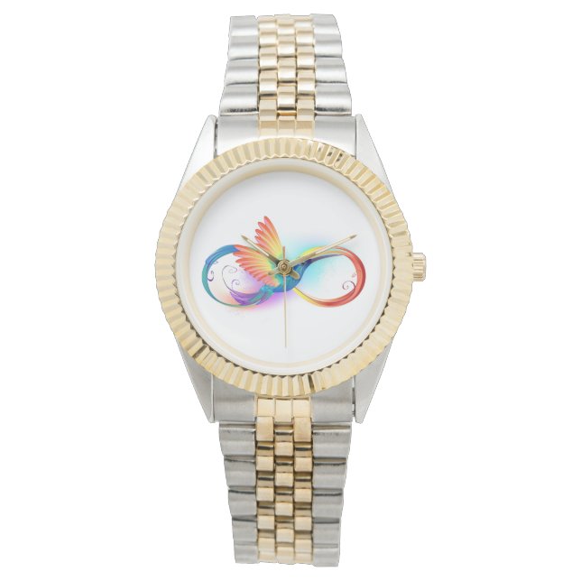 Rainbow Hummingbird with Infinity symbol Watch (Front)
