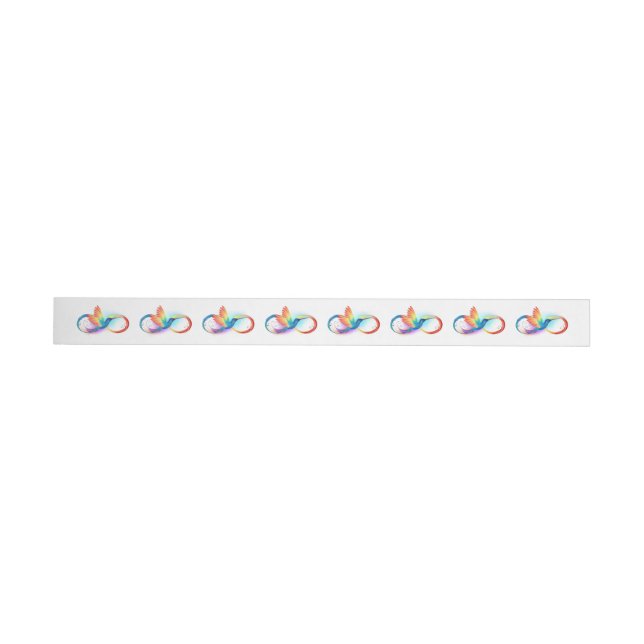 Rainbow Hummingbird with Infinity symbol Wrap Around Label (Individual)