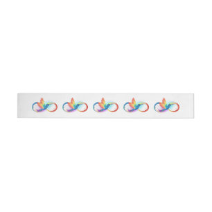 Rainbow Hummingbird with Infinity symbol Wrap Around Label