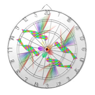 Rainbow Hummingbirds Kissing A Flower Dartboard
