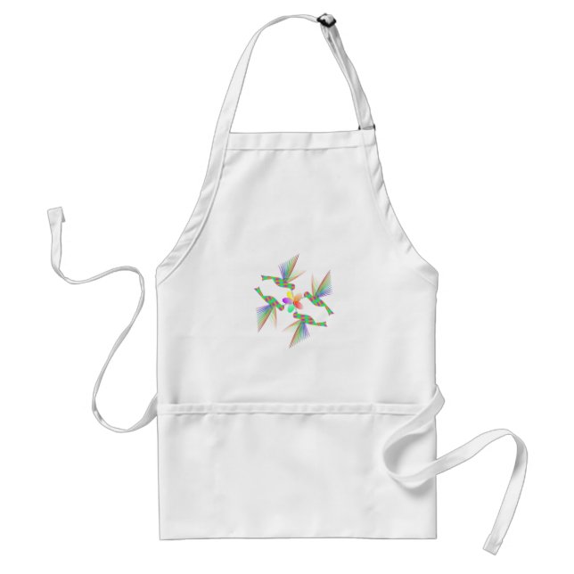 Rainbow Hummingbirds Kissing A Flower Standard Apron (Front)
