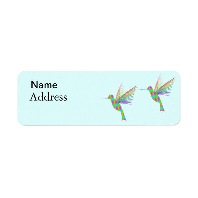 Rainbow Hummingbirds Return Address Label (Front)