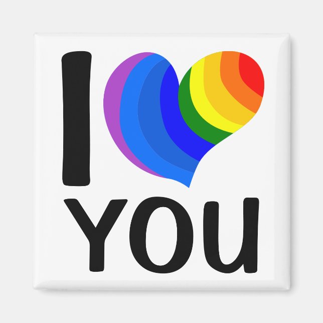 Rainbow "I [heart] You" Magnet (Front)