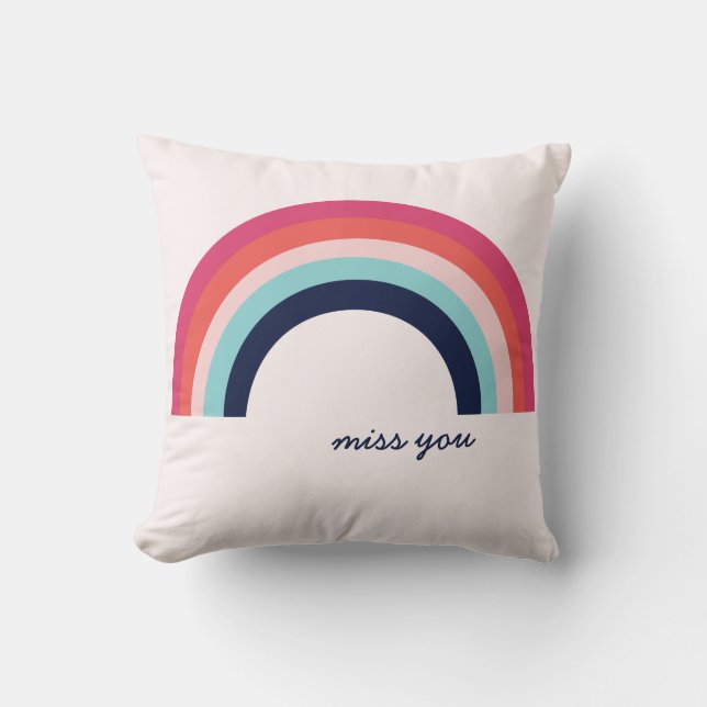 Rainbow I Miss You Pillow (Front)