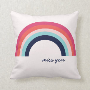 Rainbow I Miss You Pillow