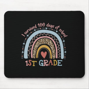 Rainbow I Survived 100 Days Of 1st Grade School St Mouse Pad