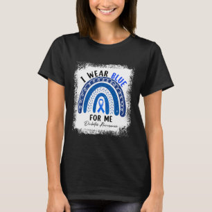 Rainbow I Wear Blue Ribbon For Me T1d Diabetes Awa T-Shirt