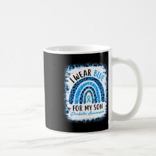 Rainbow I Wear Blue Ribbon For My Son T1d Diabetes Coffee Mug
