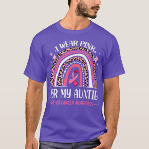 Rainbow I Wear Pink For My Auntie Breast Cancer Aw T-Shirt